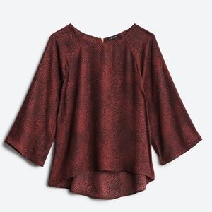 Papermoon Red Boxy 3/4 Sleeve Blouse